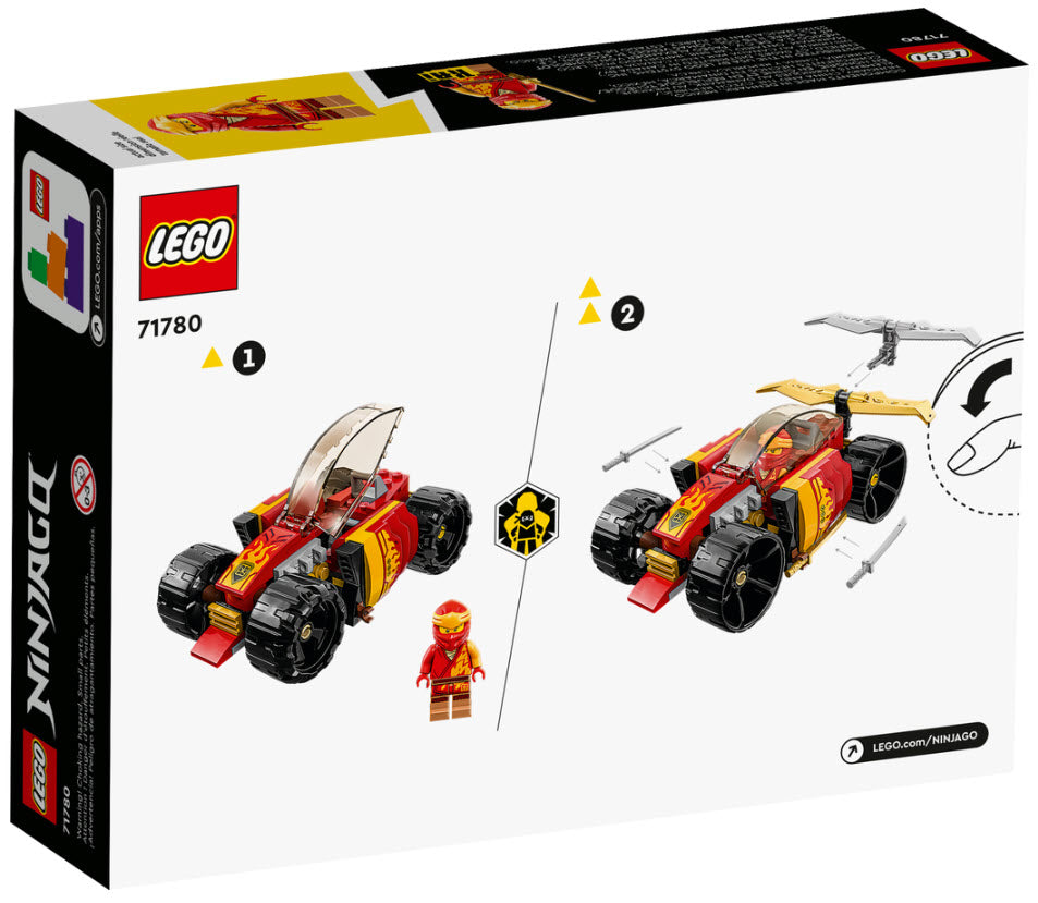Box Rückseite: LEGO Ninjago 71780 Kais Ninja-Rennwagen EVO
