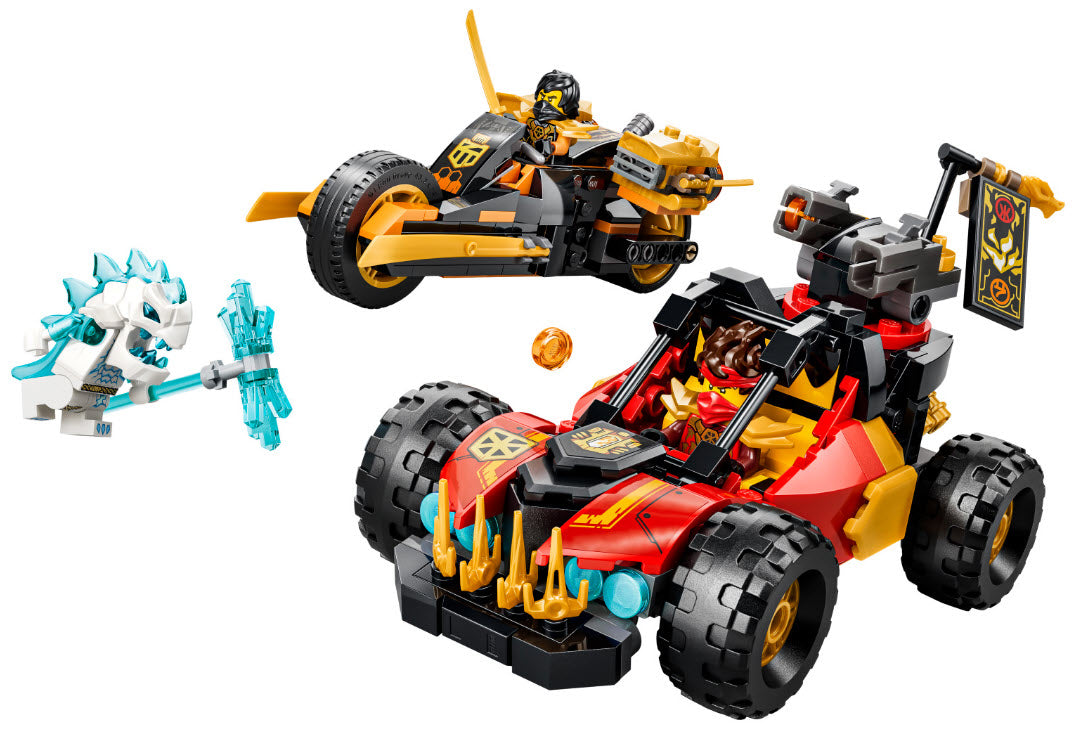 Inhalt: LEGO Ninjago 71864 Kais und Coles Kombi-Flitzer