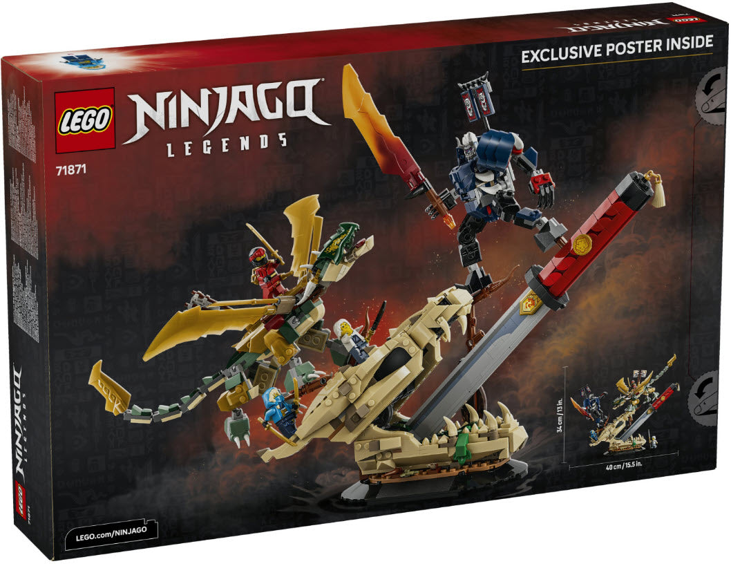 Box Rückseite: LEGO Ninjago 71871 Showdown auf der Drachenklinge