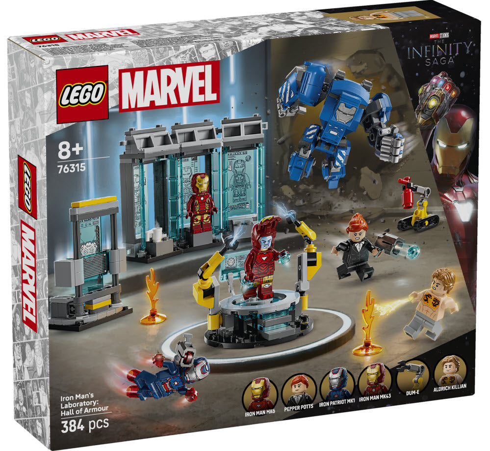 Verpackung: LEGO Super Heroes 76315 Iron Mans Labor: Halle der Rüstungen