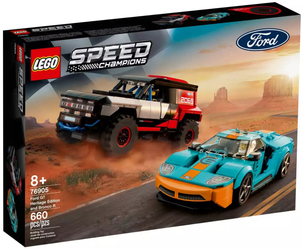 Verpackung: LEGO Speed Champions 76905 Ford GT Heritage Edition und Bronco R