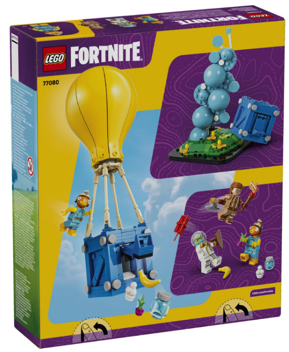 Box Rückseite: LEGO Fortnite 77080 Vorratslieferung