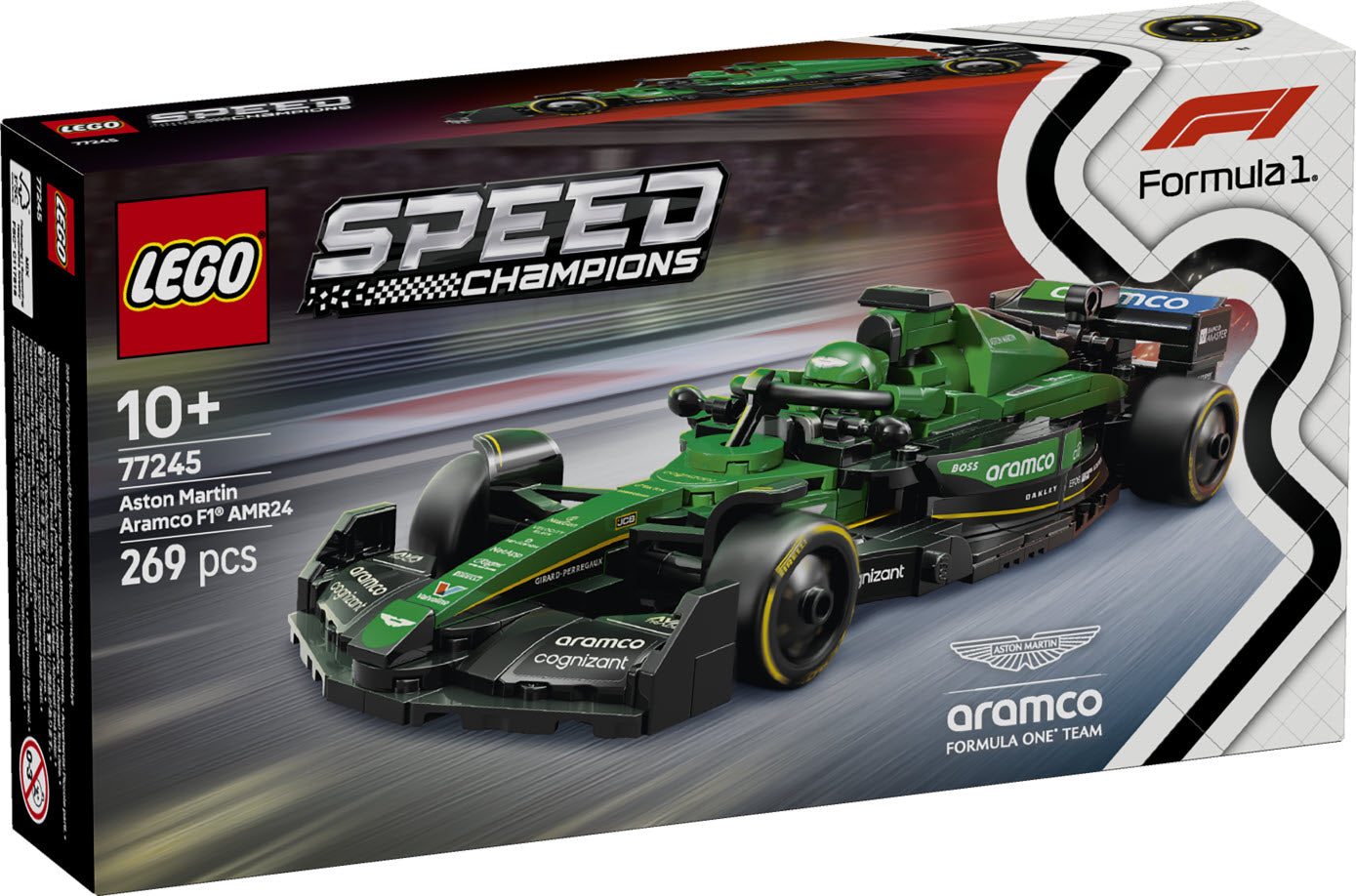Verpackung: LEGO Speed Champions 77245 Aston Martin Aramco F1 AMR24 Rennauto