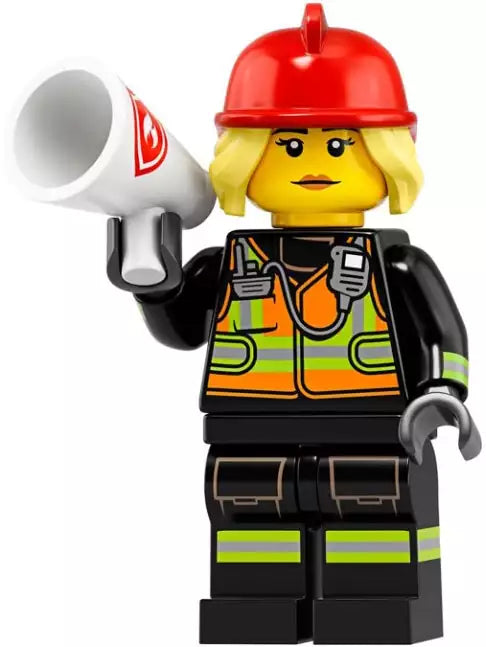 Inhalt: LEGO Minifiguren Serie 19 71025-08 Feuerwehrfrau