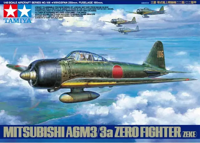 Verpackung: Tamiya 61108 Mitsubishi A6M3/3a Zero Fighter (Zeke), 1:48