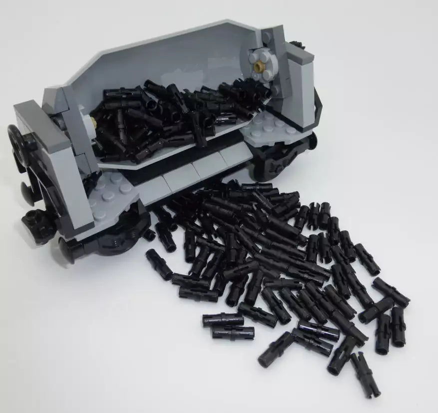 LEGO City Eisenbahn TRN103-05 Kippwaggon, grau (fertig aufgebaut), Abkippen