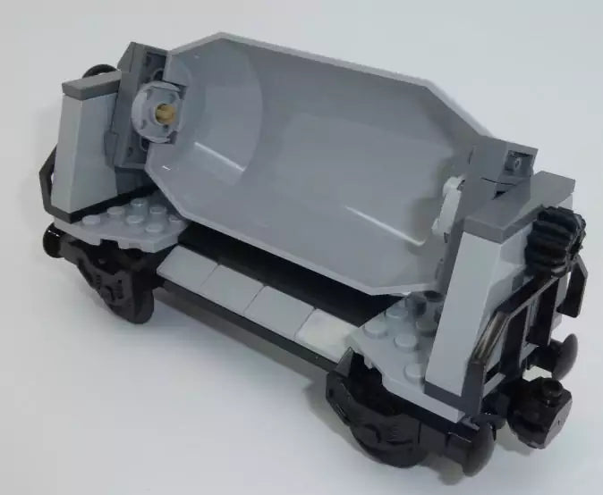 LEGO City Eisenbahn TRN103-05 Kippwaggon, grau (fertig aufgebaut), Detail 1